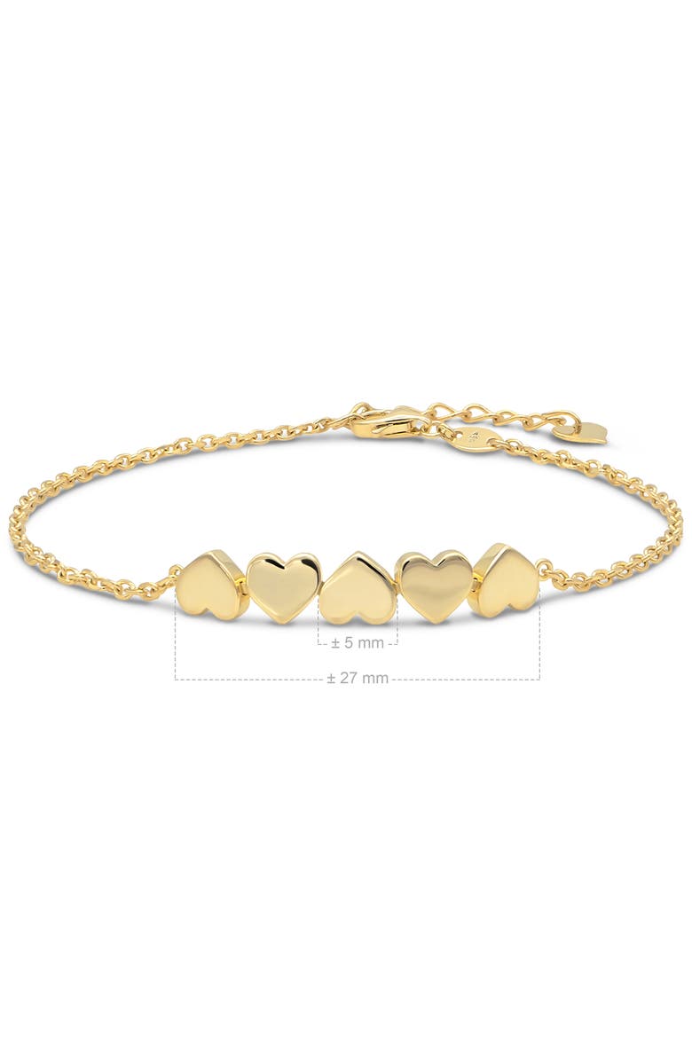 Sweet Heart Chain Bracelet in 14K Gold, Alternate, color, Yellow Gold