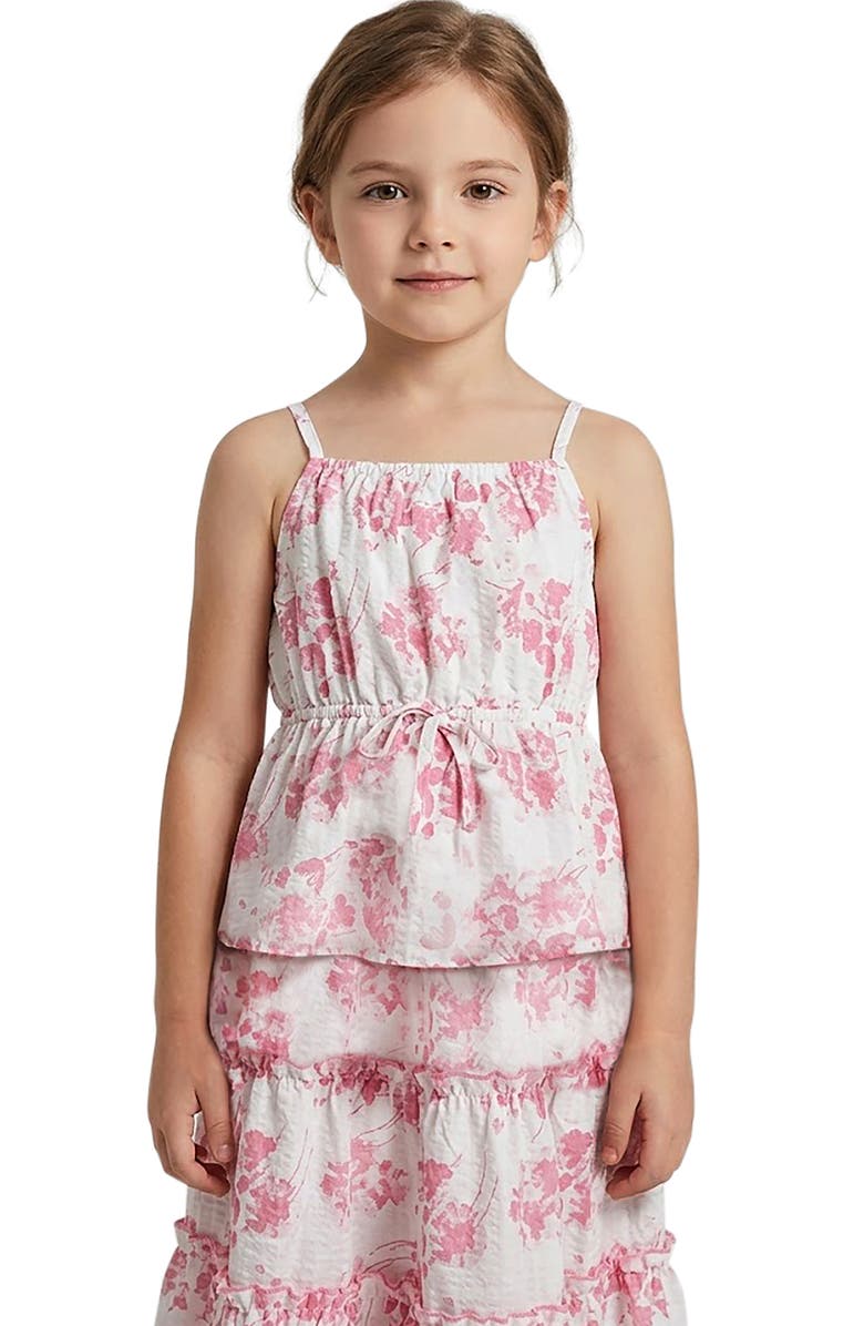 Hayden Girls Kids' Floral Peplum Textured Cotton Top, Main, color, 