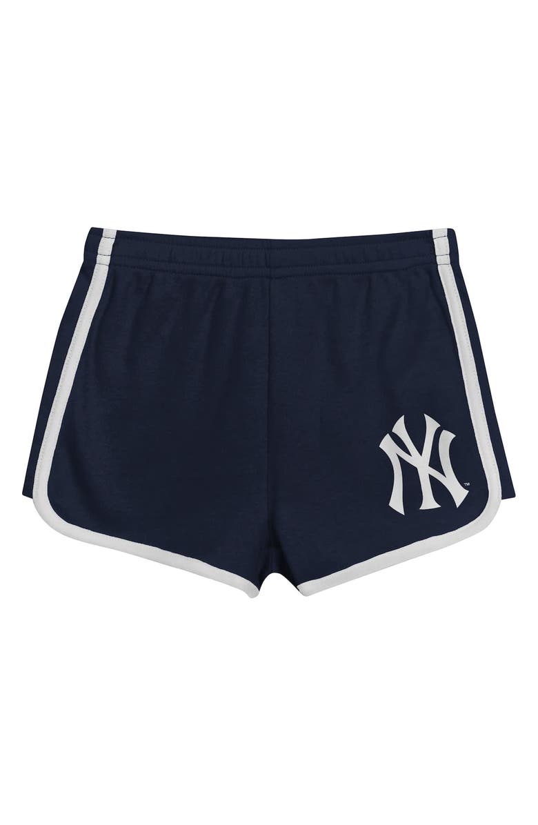 Outerstuff Girls Preschool Navy New York Yankees Double Run T-Shirt & Shorts Set, Alternate, color,