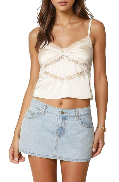 Tamar Lace Trim Satin Camisole