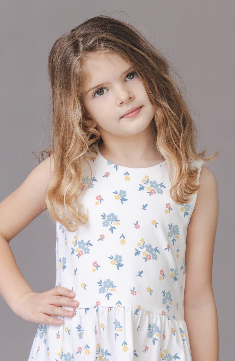 Hope & Henry Kids' Organic Sleeveless Knit Tank Dress, Alternate, color, Sunlit Multi Floral
