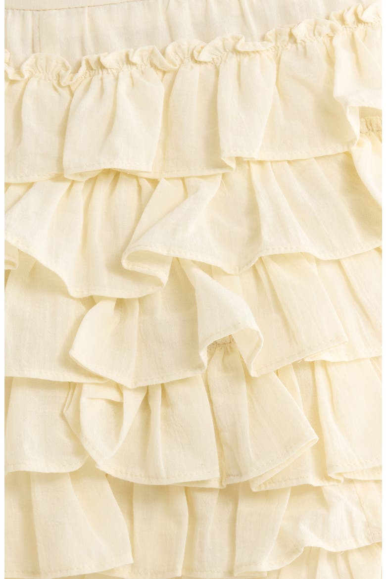 Danfy Tiered Ruffle Cotton Shorts, Alternate, color, CREAM