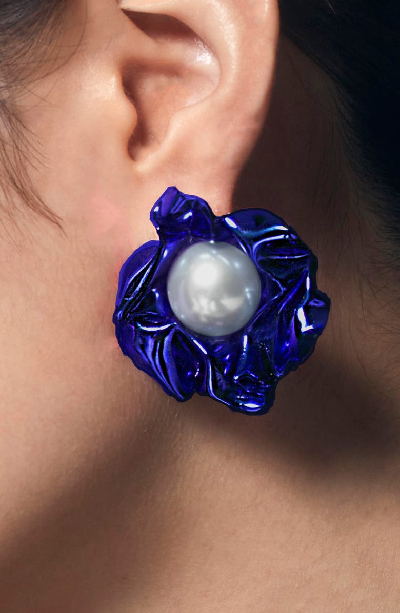 Sterling King Titania Imitation Pearl Drop Earrings, Alternate, color,