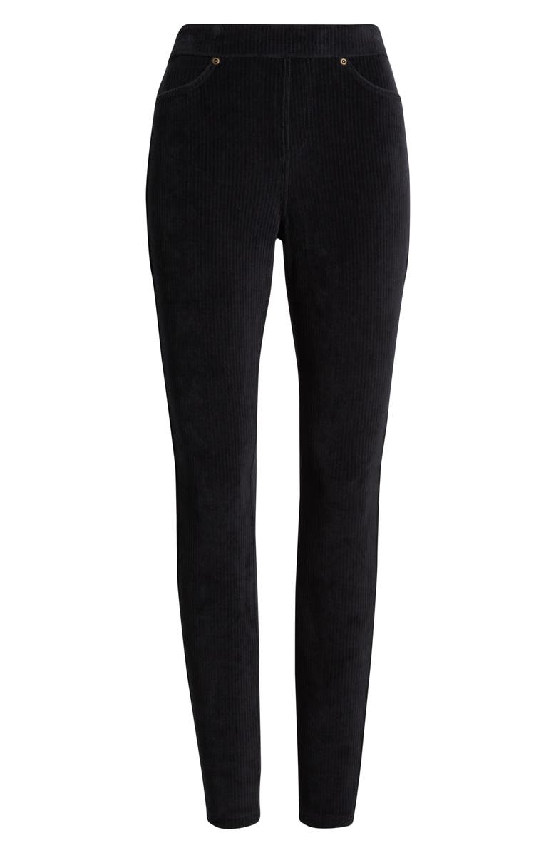 Hue Classic Stretch Corduroy Leggings, Alternate, color, Black