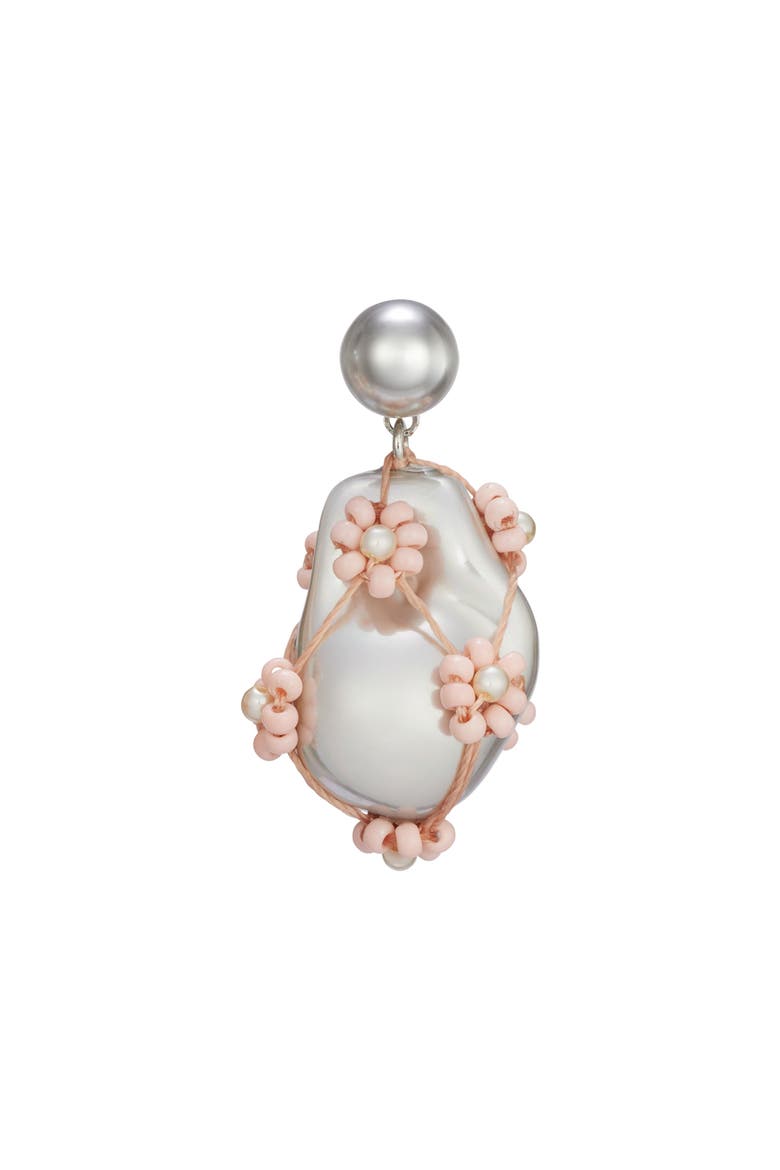 Curiosity Freshwater Pearl Drop Earrings, Alternate, color, TORY SILVER/ PINK