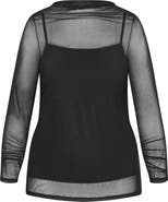 City Chic Lauryn Sheer Stretch Mesh Top