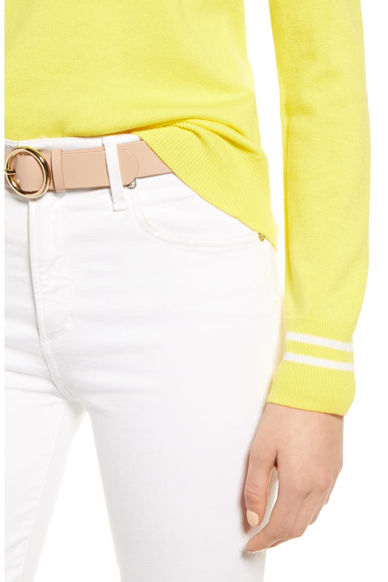 Crewneck Cotton Blend Sweater, Alternate, color, YELLOW MEADOW