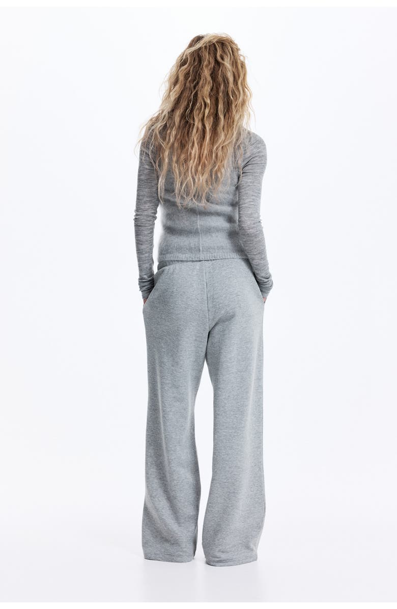 H&M Wide-leg joggers, Alternate, color, Gray Melange