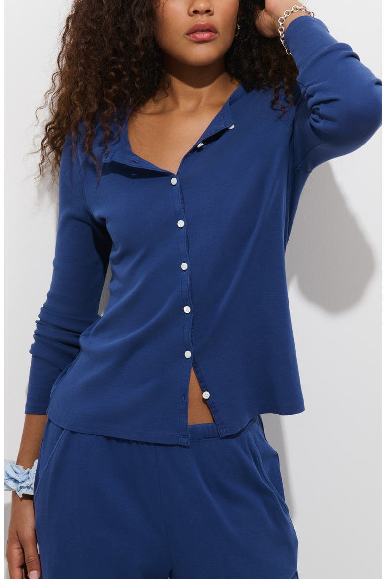 Frankie Cotton Rib Cardigan, Alternate, color, THE BLUES