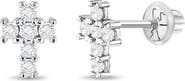 In Season Jewelry 14k Cubic Zirconia Cross Earrings