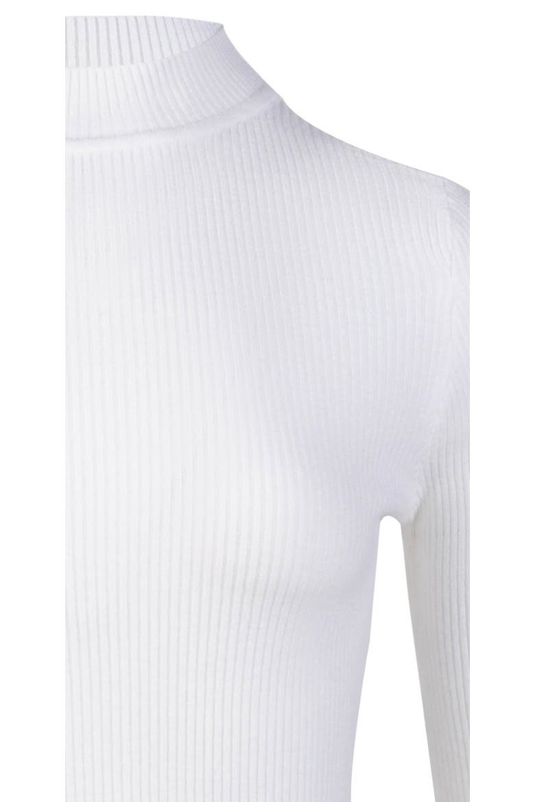 Slim Fit Ribbed Mock Neck Sweater Top, Alternate, color, White