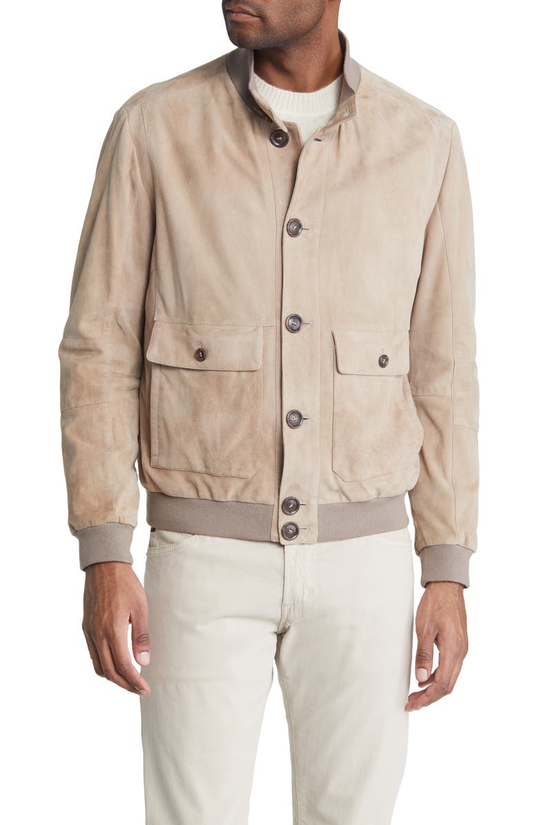 Jack Victor Leon Suede Bomber Jacket, Alternate, color, 