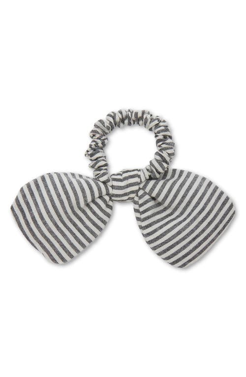 Lele Sadoughi Penny Seersucker Bow Scrunchie In Black