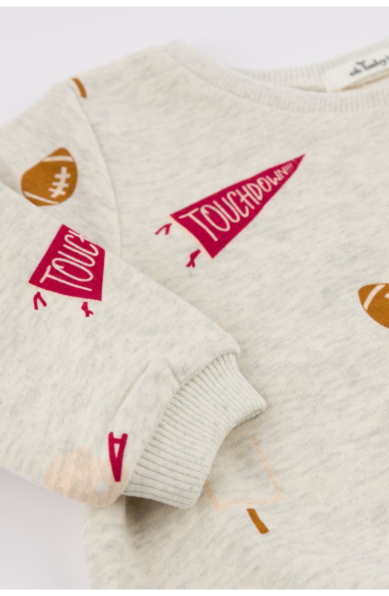 oh baby! Football Print Brooklyn Boxy, Alternate, color, Oatmeal Heather
