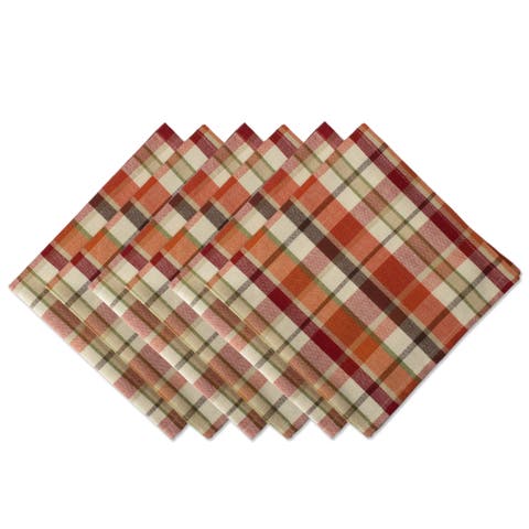 Pumpkin Spice Plaid Napkin Set/6