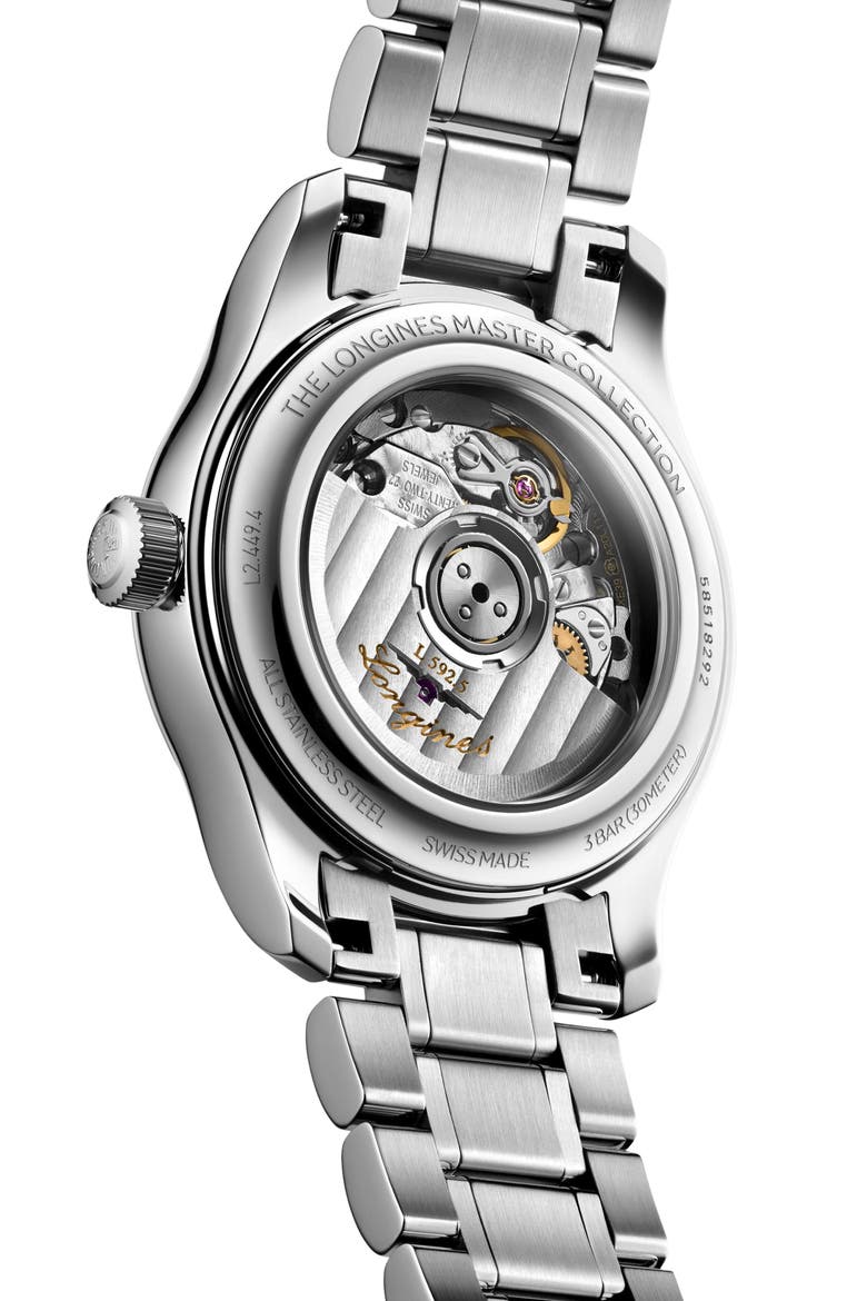 Master Collection Diamond Automatic Bracelet Watch, 30mm, Alternate, color, BLUE