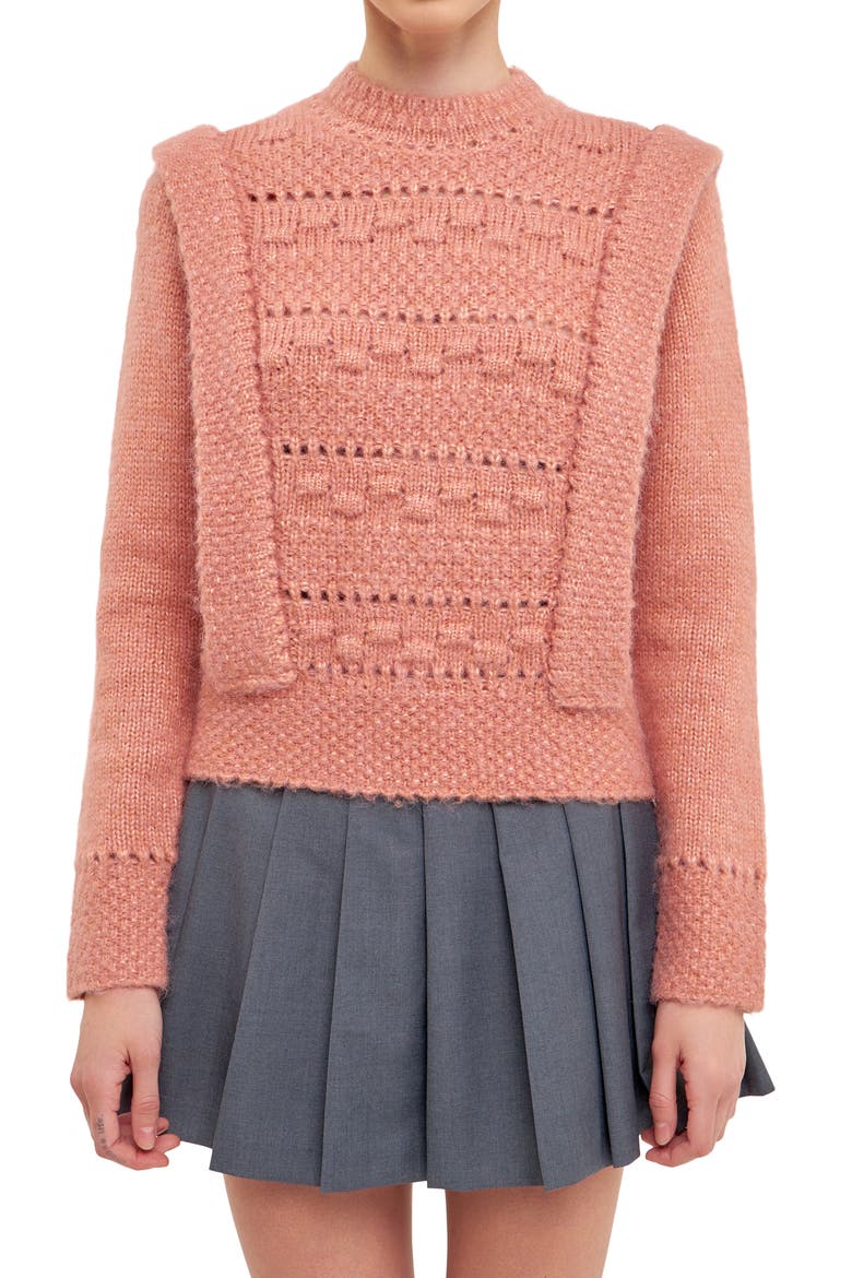Chunky Knit Sweater, Alternate, color, DUSTY ROSE