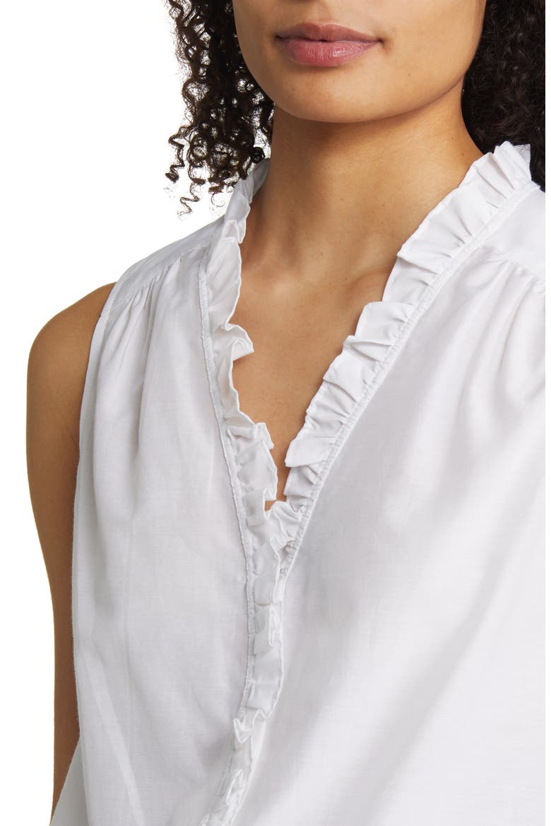 Agua Amara Sleeveless Cotton & Silk Blouse, Alternate, color, WHITE