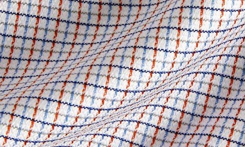 David Donahue Trim Fit Micocheck Textured Cotton Dobby Dress Shirt In Multi