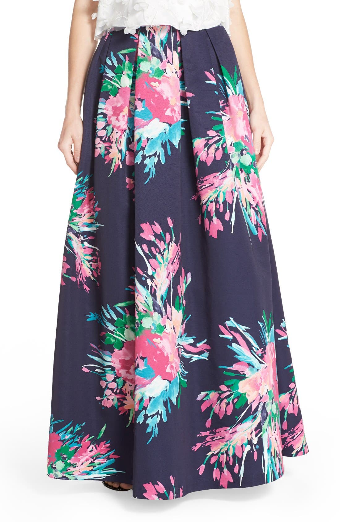 Eliza J Floral Print Faille Ball Skirt (Women) | Nordstrom