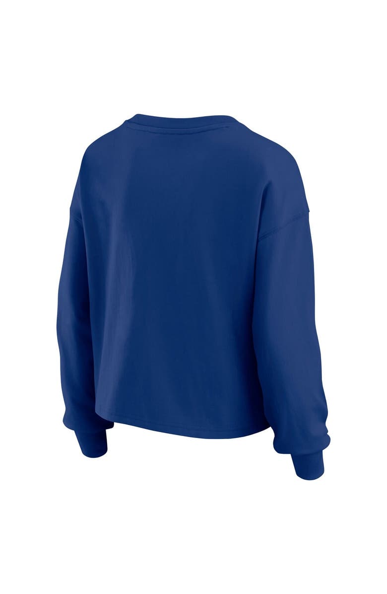 WEAR by Erin Andrews Women's WEAR by Erin Andrews Royal New York Giants Heavy Rugby Jersey Long Sleeve T-Shirt & Shorts Lounge Set, Alternate, color, Royal