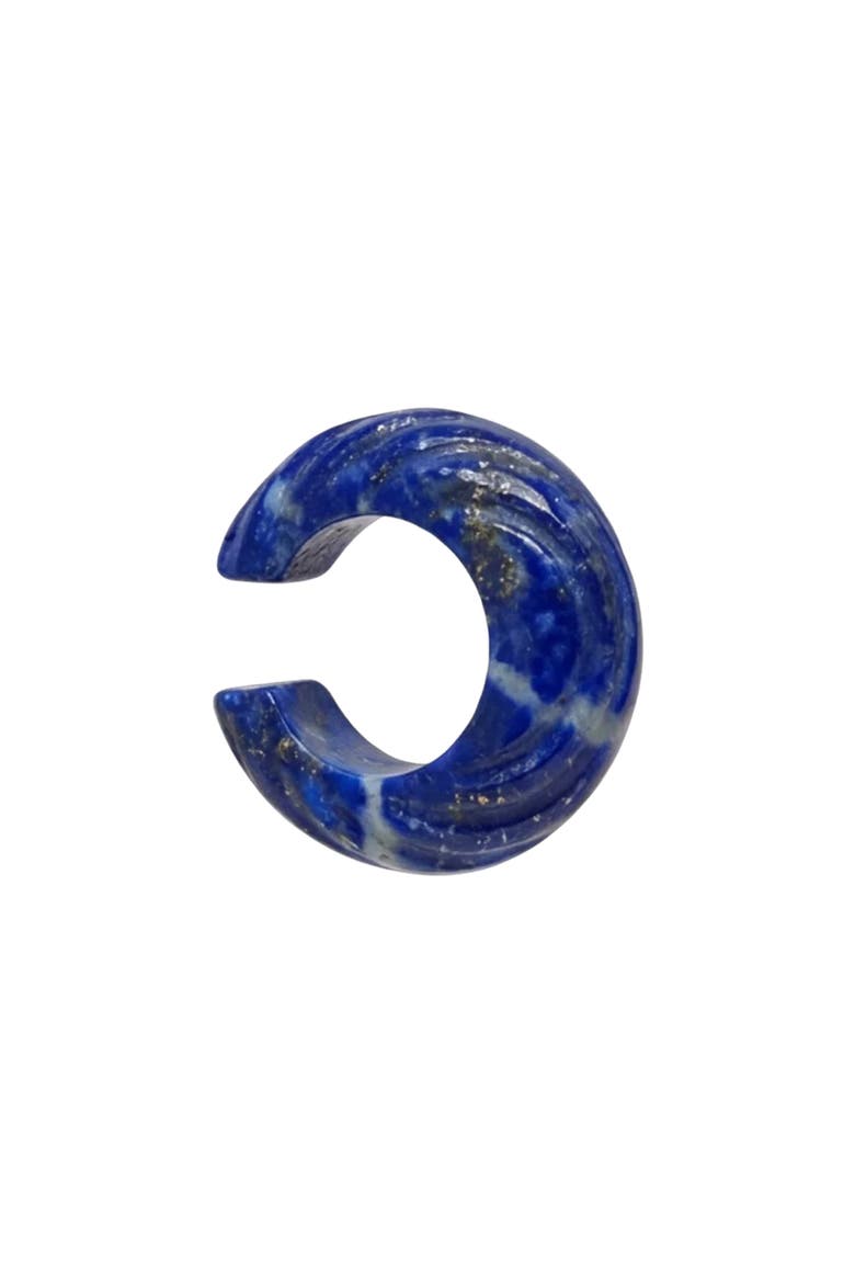 Carved Stone Ear Cuff, Main, color, BLUE LAPIS