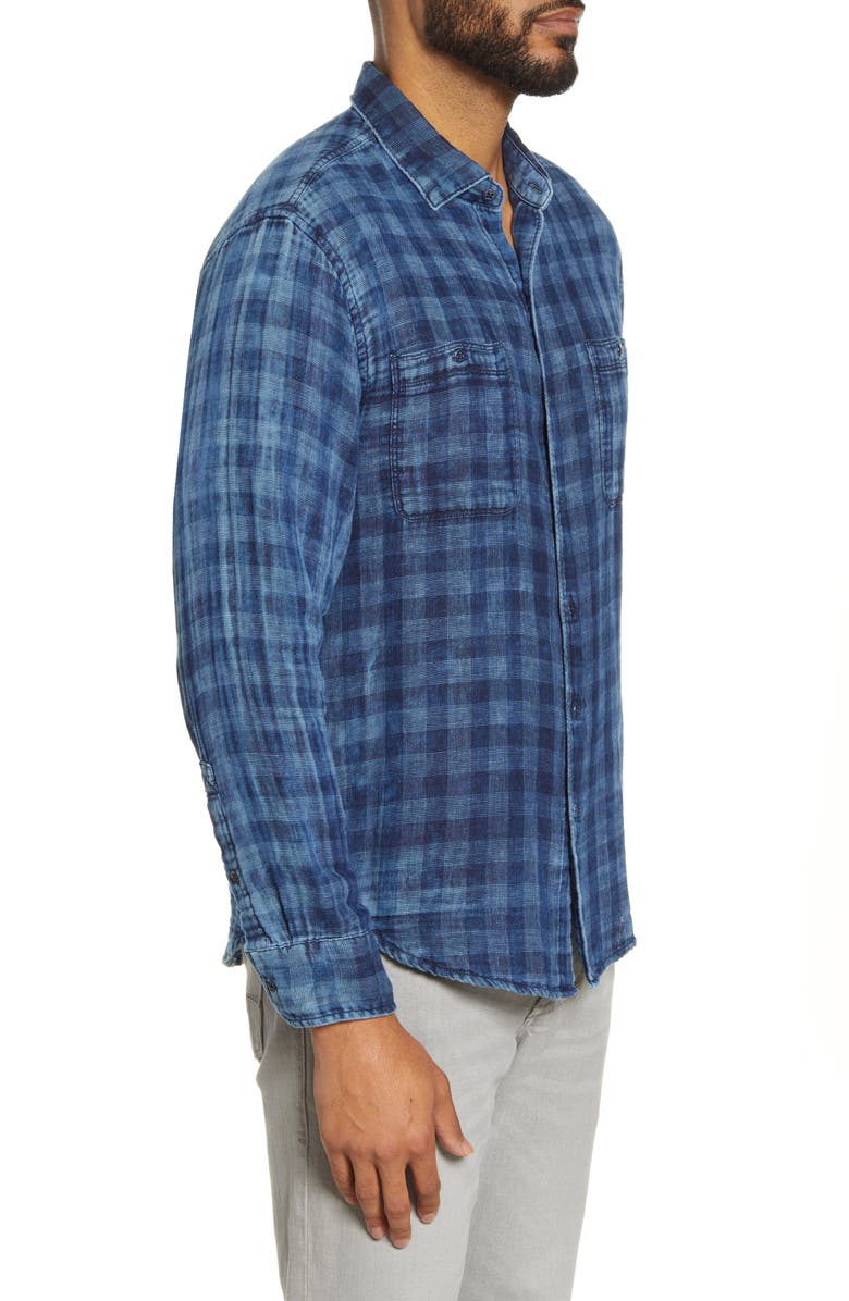 Tommy Bahama India Indigo Check Button-Up Shirt, Alternate, color, 