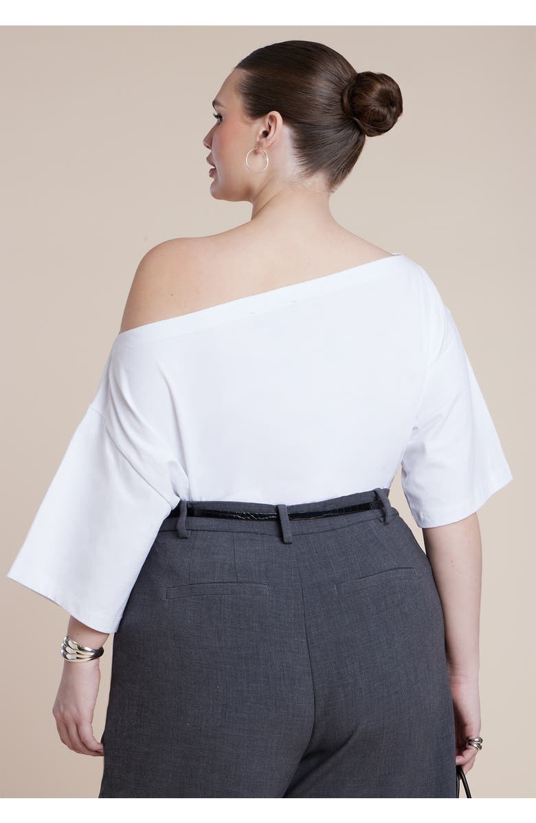 ELOQUII Slouchy Tee, Alternate, color, White