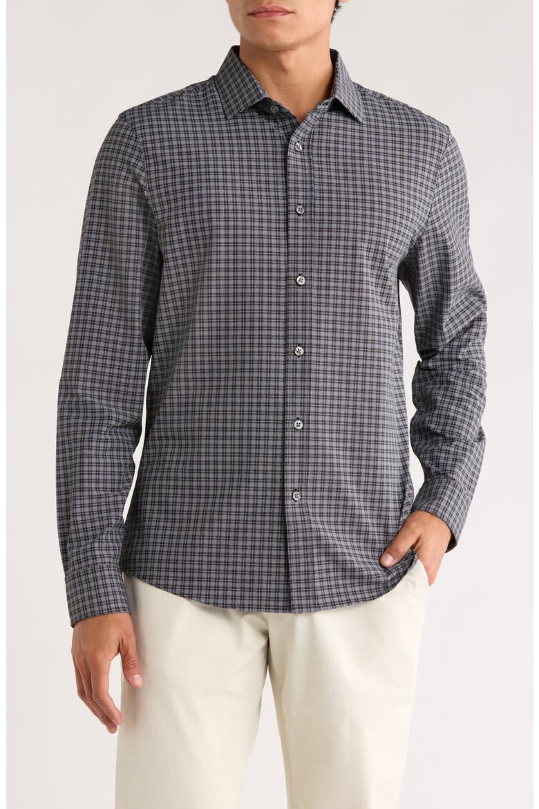 State of Mind Slim Fit Button-Up Shirt State of Mind Slim Fit Button-Up Shirt, Main, color, BLACK GLEN PLAID