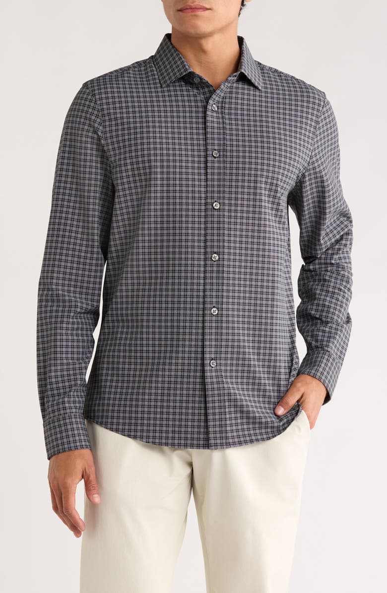 Rhone State of Mind Slim Fit Button-Up Shirt State of Mind Slim Fit Button-Up Shirt, Main, color, Black Glen Plaid