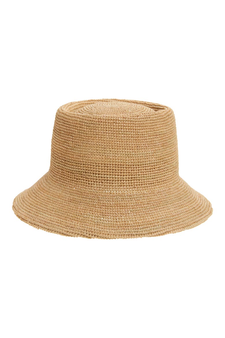 Raffia Bucket Hat, Main, color, NATURAL