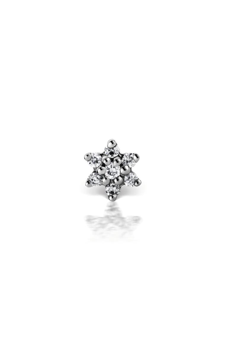 MARIA TASH Single Diamond Flower Stud Earring, Alternate, color, White