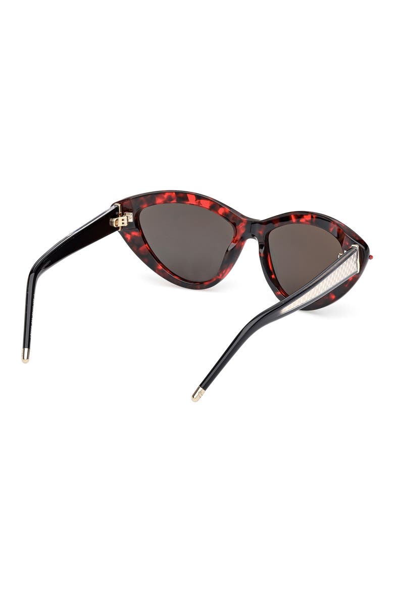56mm Cat Eye Sunglasses, Alternate, color, RED HAVANA / GOLD / ZEISS