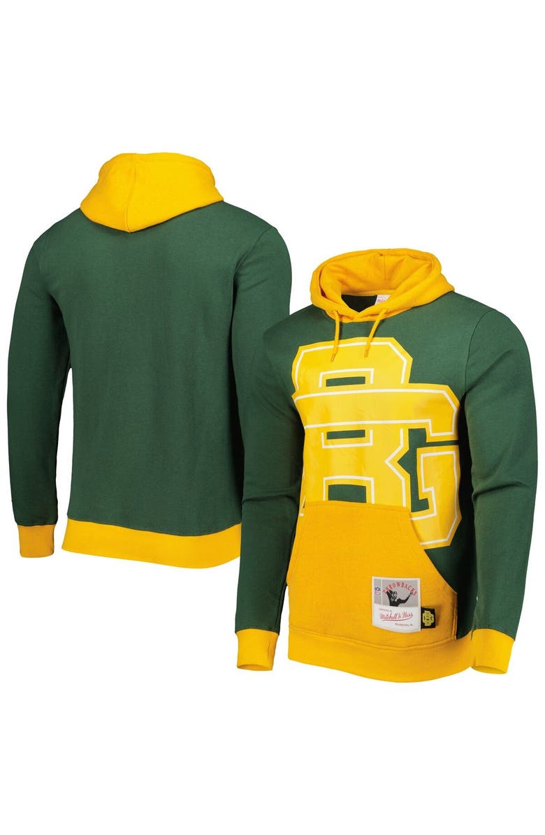 Mitchell & Ness Men's Mitchell & Ness Green Green Bay Packers Big Face 5.0 Pullover Hoodie, Main, color, Green