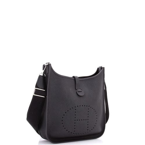 Pre-owned Hermes Hermes Evelyne Bag Gen Iii Clemence Pm In Black