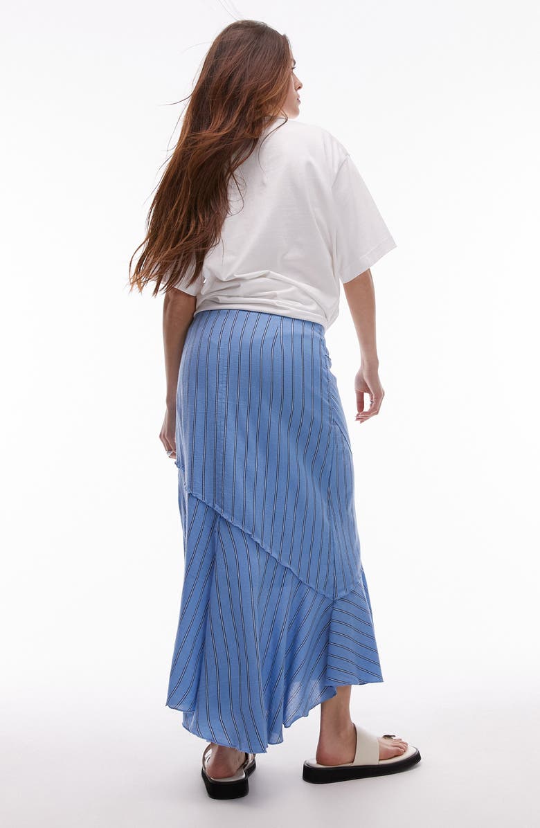 Topshop Patchwork Stripe Asymmetric Maxi Skirt, Alternate, color, 