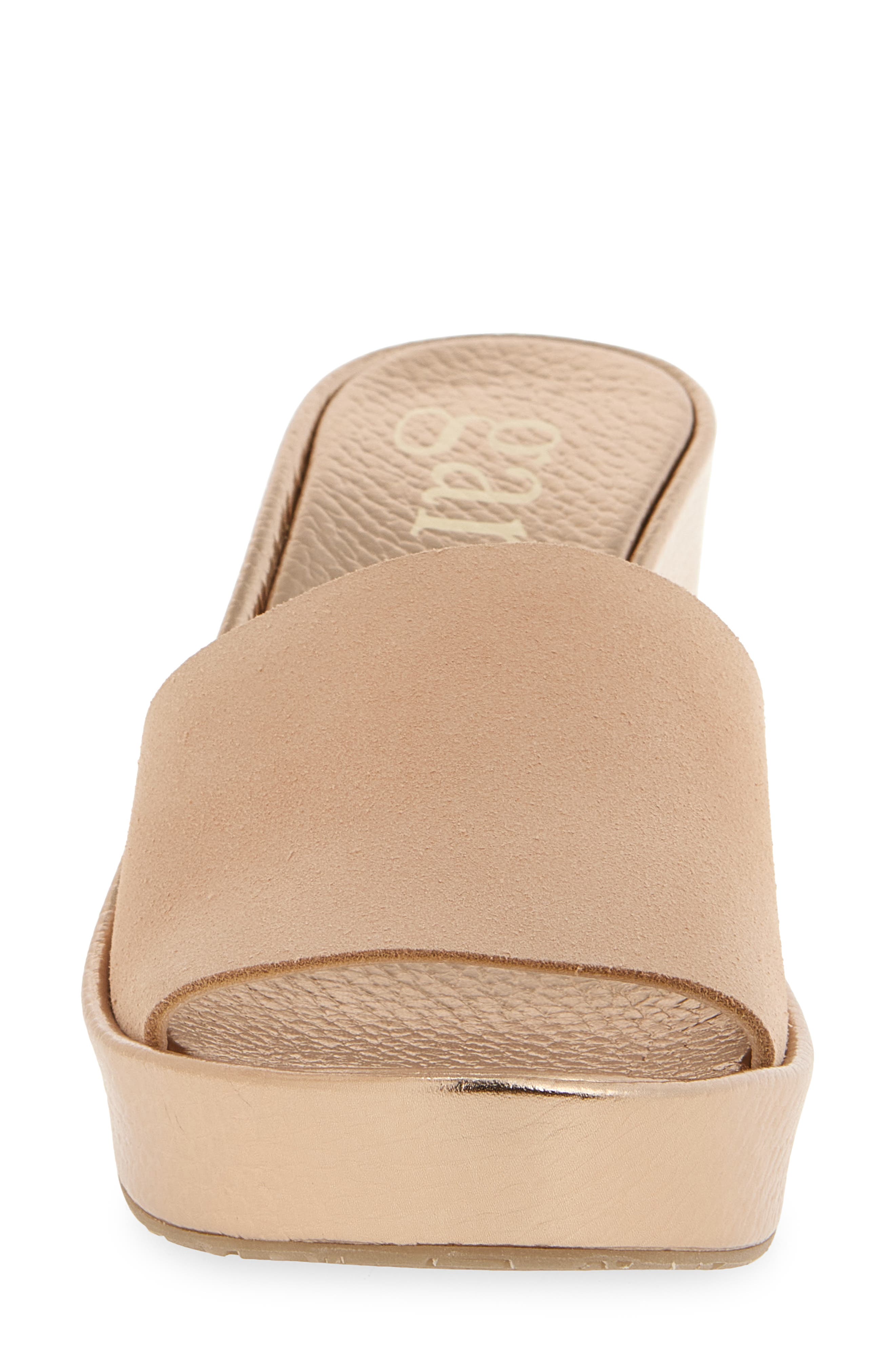Pedro Garcia Diedra Leather Wedge Slide Sandal, Alternate, color, Plume Castoro-Rose Gold Cervo