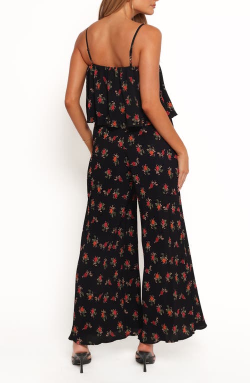 Petal And Pup Petal & Pup Jillian Floral Plissé Jumpsuit In Black