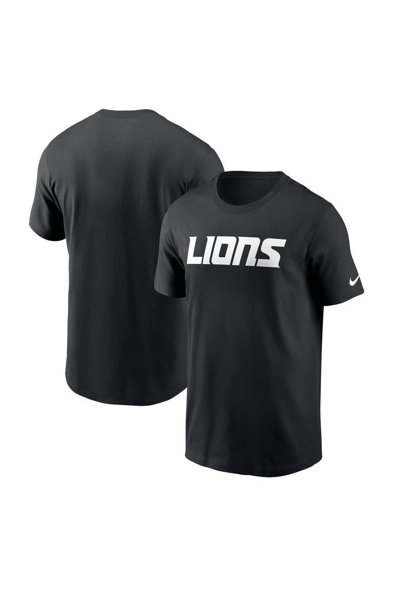 Men's Nike Black Detroit Lions Primetime Wordmark Essential T-Shirt, Main, color, Black