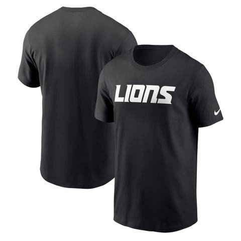 Men's Nike Black Detroit Lions Primetime Wordmark Essential T-Shirt