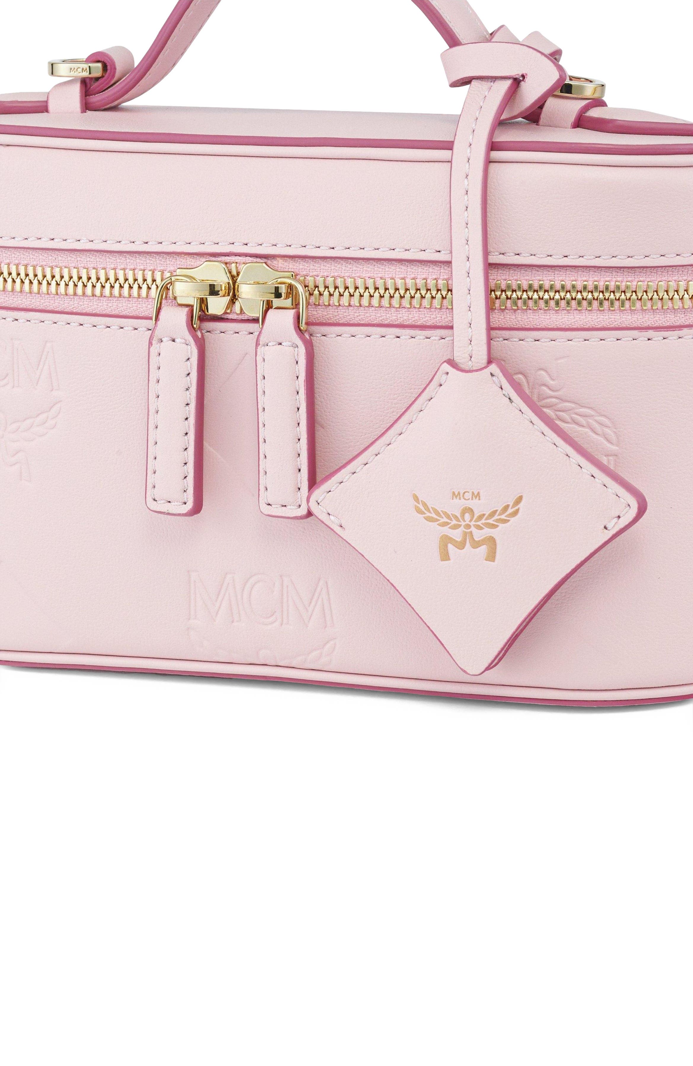 Aren Vanity Case in Maxi Monogram Leather, Alternate, color, Lotus