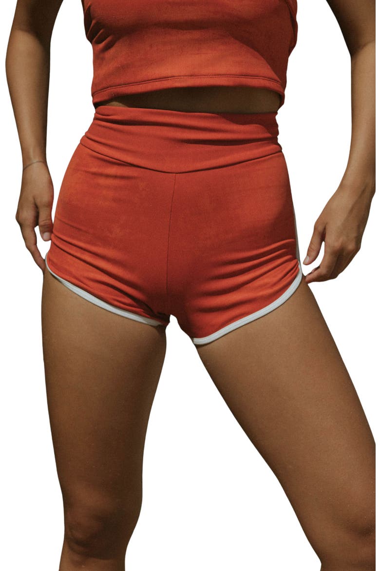 Coral High Waisted Shorts, Main, color, Coral