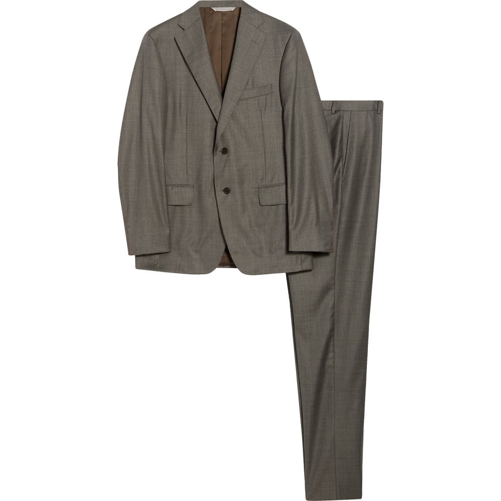 Samuelsohn Grey Stripe Super 110s Wool Suit In Gray
