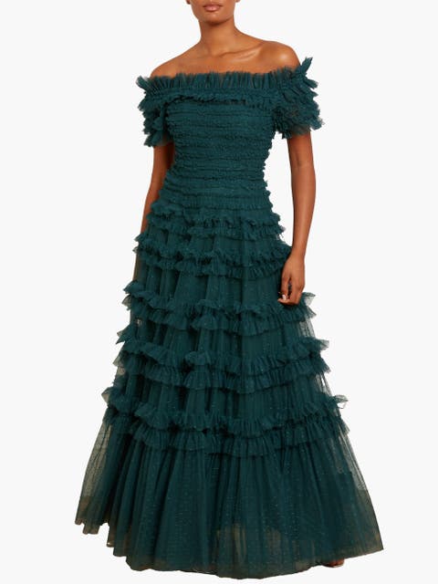 Lisette Ruffle Off Shoulder Gown