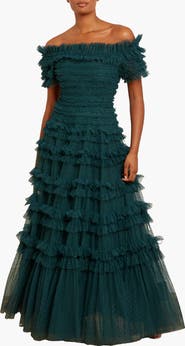 Needle & Thread Lisette Ruffle Off Shoulder Gown