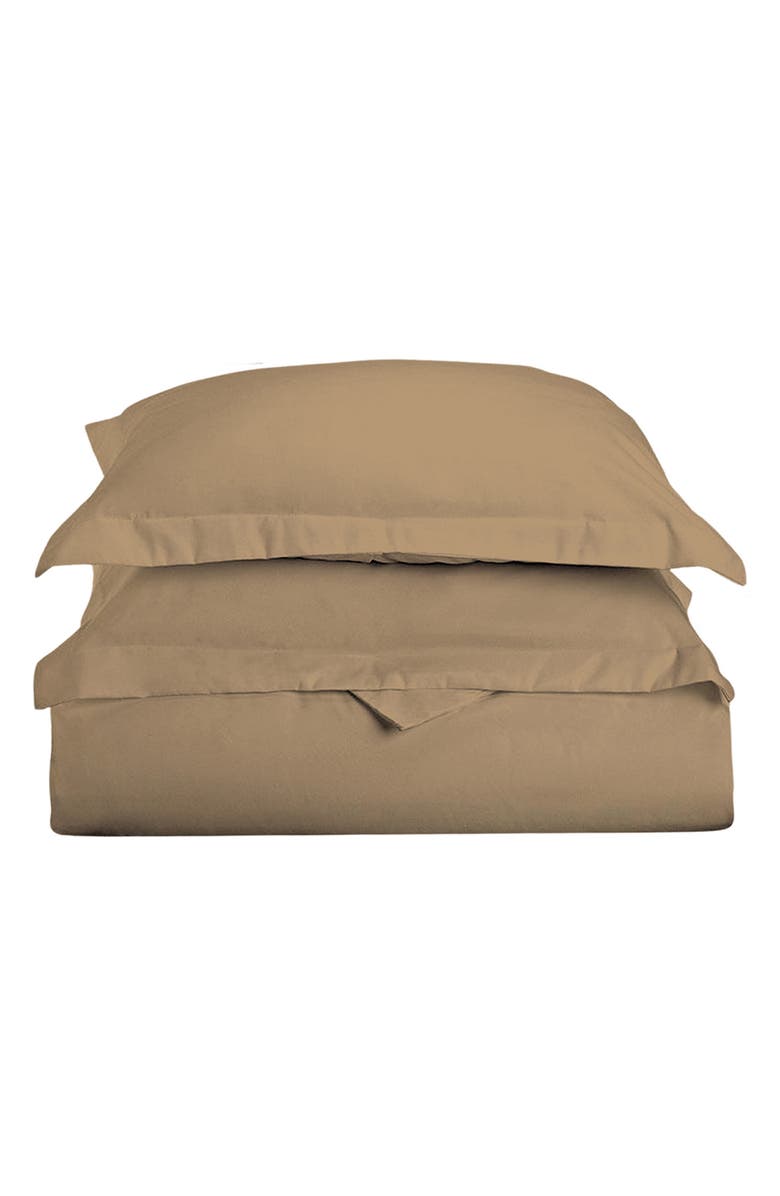 Luxury Home Solid Beige Microfiber Duvet Cover Set, Main, color, Beige