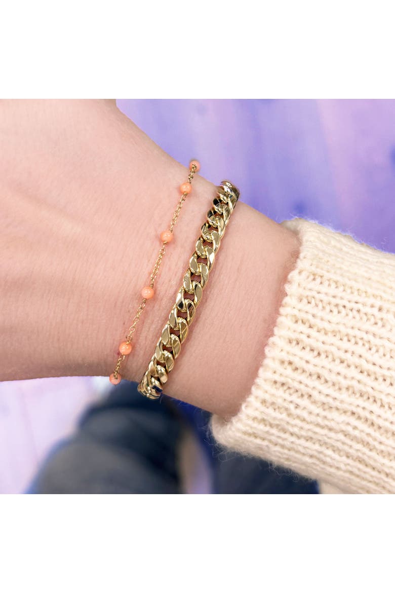 Pink Coral Bead Chain Bracelet, Alternate, color, Pink Coral