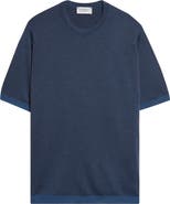 John Smedley Roderick Merino Wool Short Sleeve Crewneck Sweater