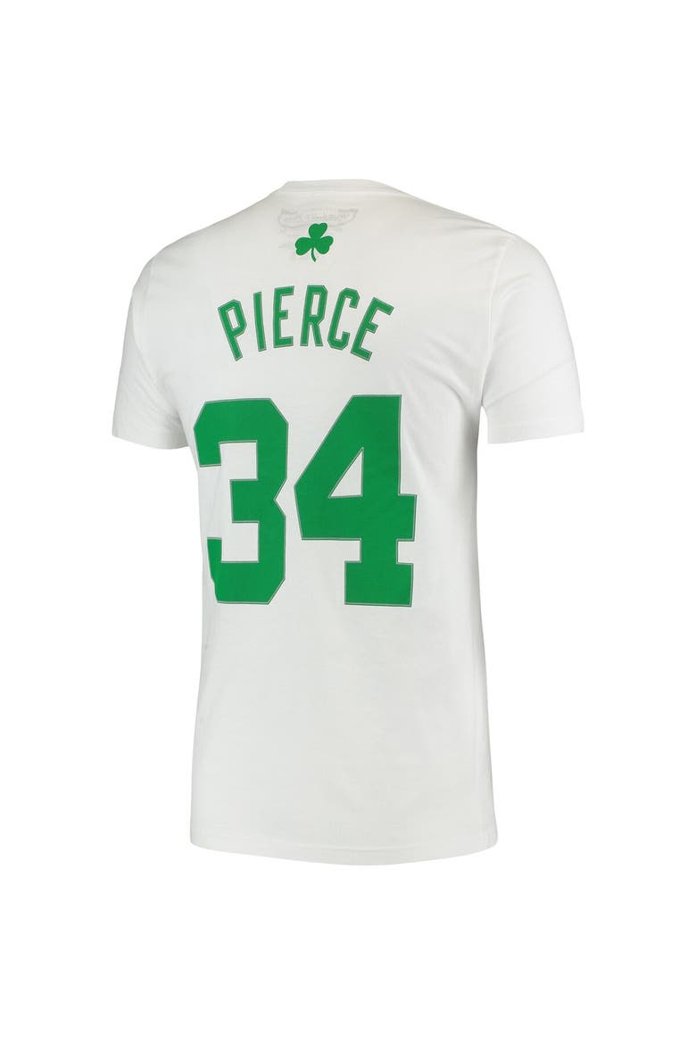 Men's Mitchell & Ness Paul Pierce White Boston Celtics Hardwood Classics Stitch Name & Number T-Shirt, Alternate, color, White