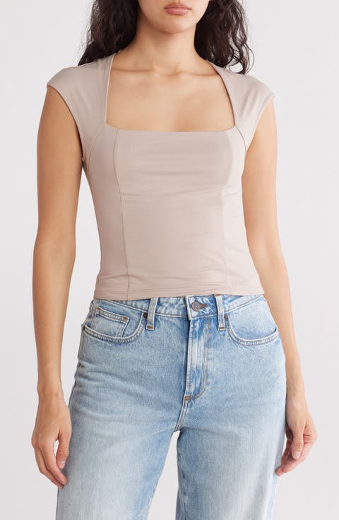 Double Lined Square Neck T-Shirt